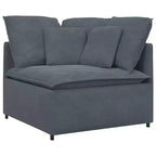 vidaXL Canapé modulable en velours gris foncé (100 % polyester) en L modulable