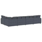 vidaXL Canapé modulable en velours gris foncé (100 % polyester) en L modulable