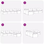 vidaXL Canapé modulable en velours gris foncé (100 % polyester) en L modulable