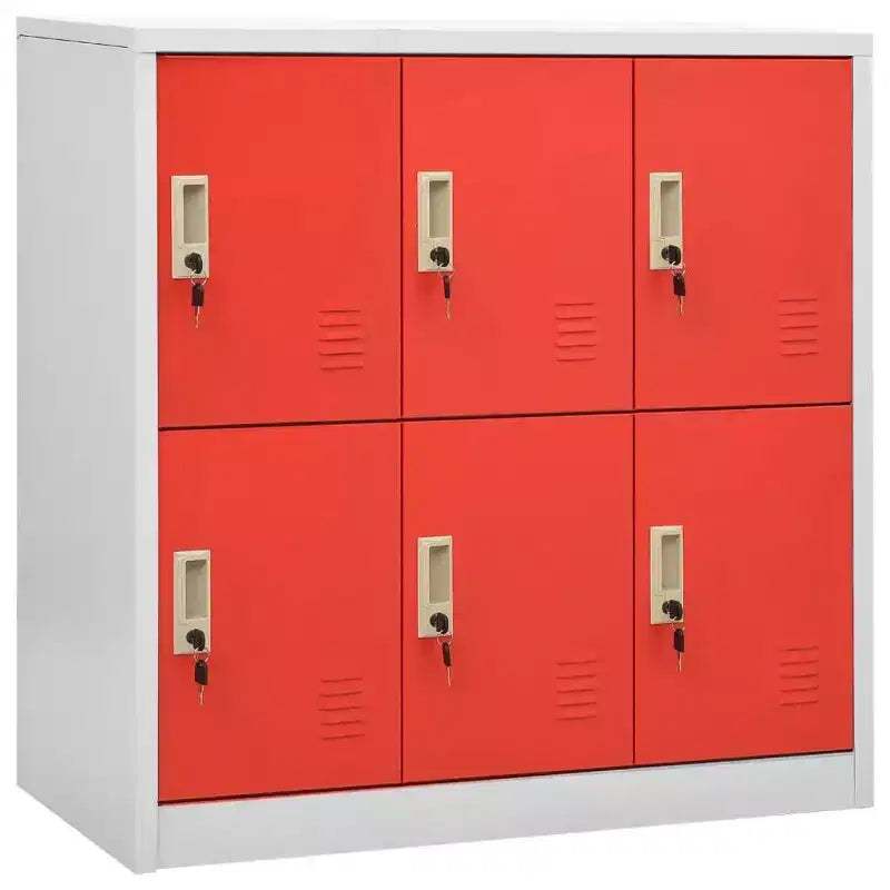 vidaXL Meuble de rangement Casiers Gris et rouge Acier Meuble de rangement Moyen