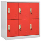 vidaXL Meuble de rangement Casiers Gris et rouge Acier Meuble de rangement Moyen