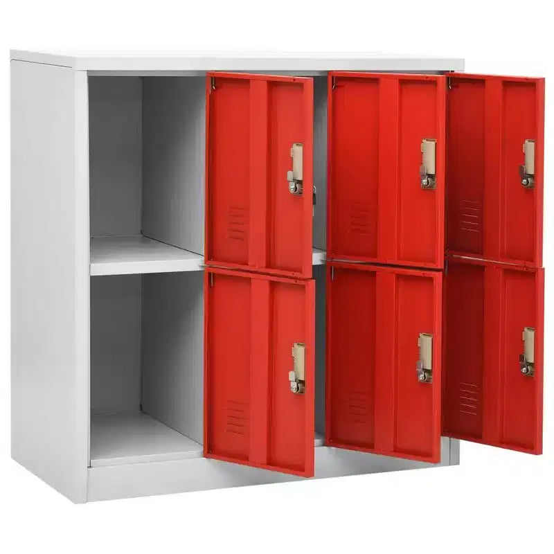 vidaXL Meuble de rangement Casiers Gris et rouge Acier Meuble de rangement Moyen