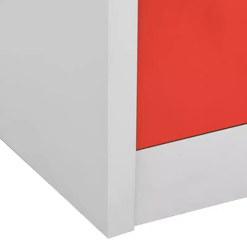 vidaXL Meuble de rangement Casiers Gris et rouge Acier Meuble de rangement Moyen