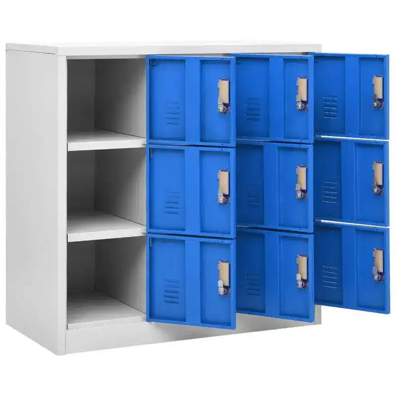 vidaXL Armoire de rangement Gris clair et bleu Acier Armoire vestiaire moyenne