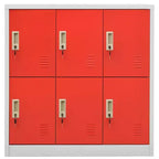 vidaXL Ensemble de 2 casiers Gris clair et rouge Acier Casier de rangement