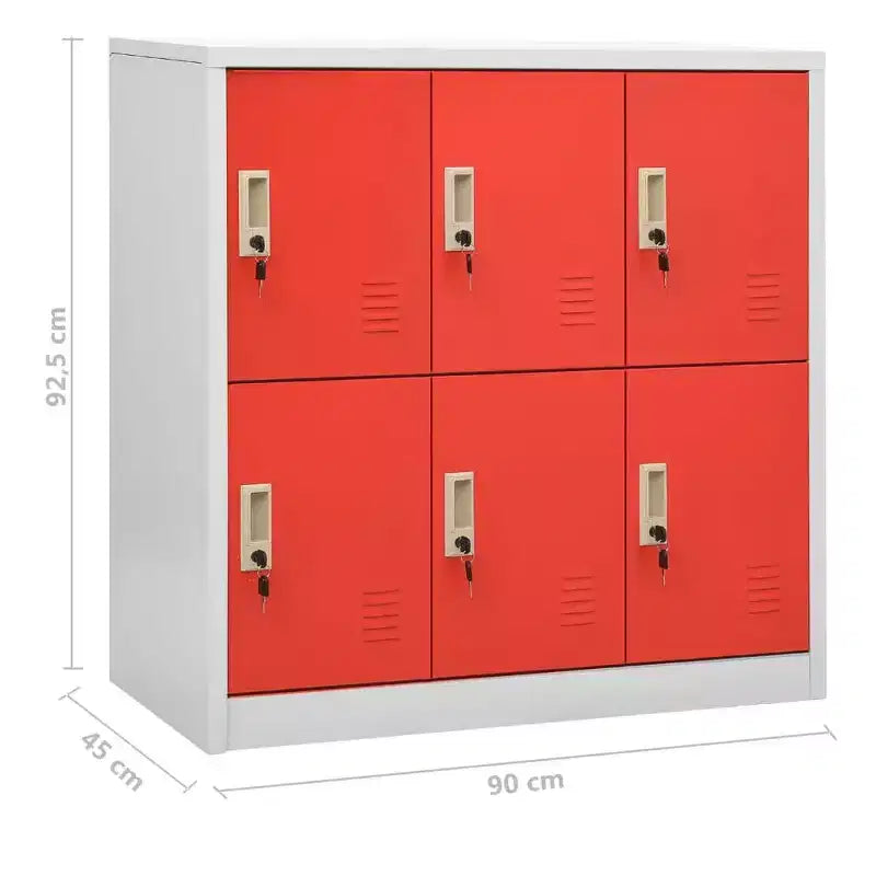 vidaXL Ensemble de 2 casiers Gris clair et rouge Acier Casier de rangement