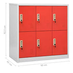 vidaXL Ensemble de 2 casiers Gris clair et rouge Acier Casier de rangement