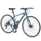 NAYSAYE Vélo VTT hybride 7 vitesses Cadre en aluminium Freins à double disque pour adultes et enfants, 64,57*25,19*37,79