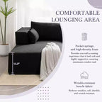 Canapé d'angle modulable 284 cm avec table d'appoint gratuite et tissu bouclette, entièrement compressé, aucun assemblage requis, 4 places en forme de L
