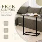 Canapé d'angle modulable 284 cm avec table d'appoint gratuite et tissu bouclette, entièrement compressé, aucun assemblage requis, 4 places en forme de L