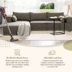 Canapé d'angle modulable 284 cm avec table d'appoint gratuite et tissu bouclette, entièrement compressé, aucun assemblage requis, 4 places en forme de L