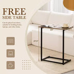 Canapé d'angle modulable 284 cm avec table d'appoint gratuite et tissu bouclette, entièrement compressé, aucun assemblage requis, 4 places en forme de L