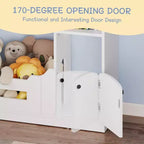 Étagère à livres Acekool 2 niveaux pour enfants, organisateur de livres et de jouets en forme de maison avec lumière à détecteur de mouvement, étagère de rangement en bois pour chambre à coucher ou salle de jeux