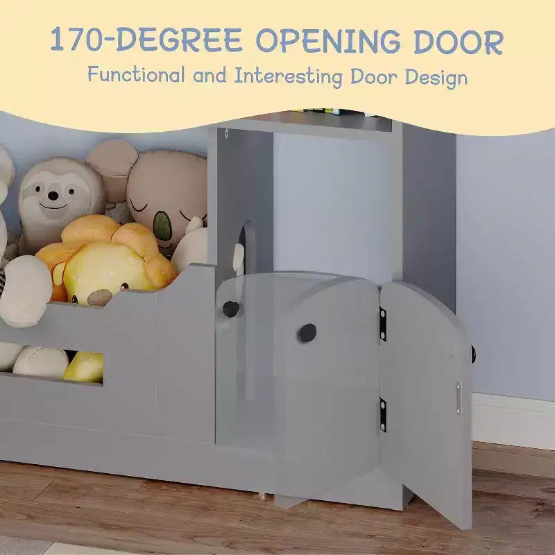 Étagère à livres Acekool 2 niveaux pour enfants, organisateur de livres et de jouets en forme de maison avec lumière à détecteur de mouvement, étagère de rangement en bois pour chambre à coucher ou salle de jeux
