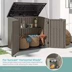Kit d'étagères horizontales Suncast, étagères peu encombrantes pour structures de rangement extérieures murales, 50 L x 10,25 P x 1,25 H, noir