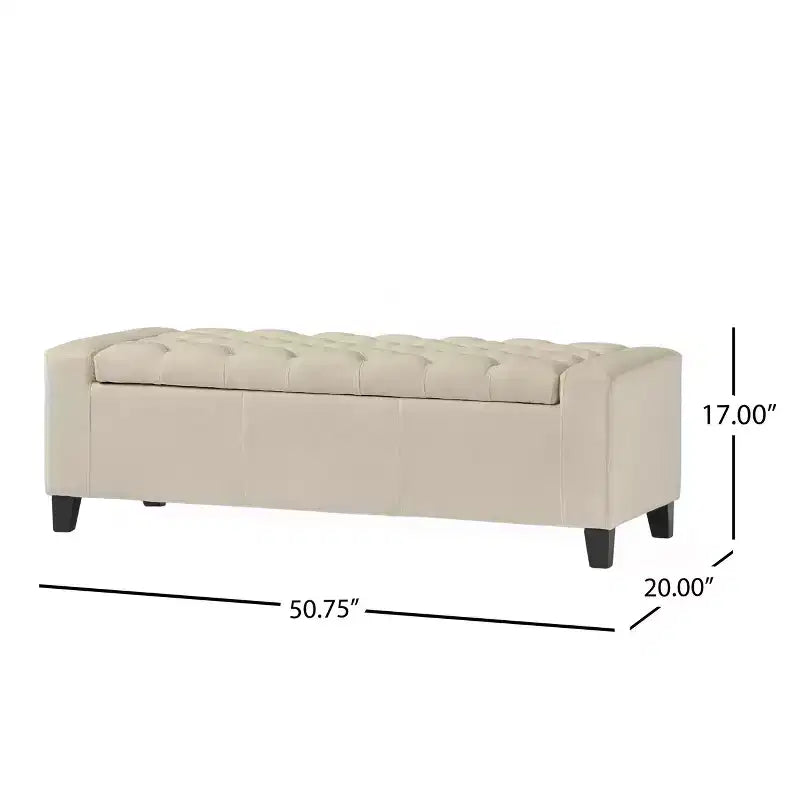 GDFStudio Alta Pouf de rangement capitonné contemporain