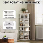 Étagère à chaussures rotative à 6 niveaux - Meuble à chaussures, Armoire à chaussures, Présentoir à chaussures, Conception peu encombrante, Construction durable