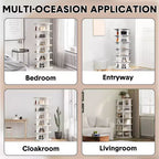 Étagère à chaussures rotative à 6 niveaux - Meuble à chaussures, Armoire à chaussures, Présentoir à chaussures, Conception peu encombrante, Construction durable