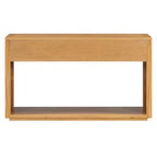 MAYEERTY Table Console Rustique en Bois avec Tiroirs de Rangement et Étagère Ouverte pour Couloir, Salon, Naturel