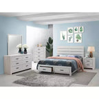 Commode Okak rectangulaire 4 tiroirs, commode classique avec tiroirs spacieux, poignées et surface supérieure large, armoire de rangement de chambre à coucher
