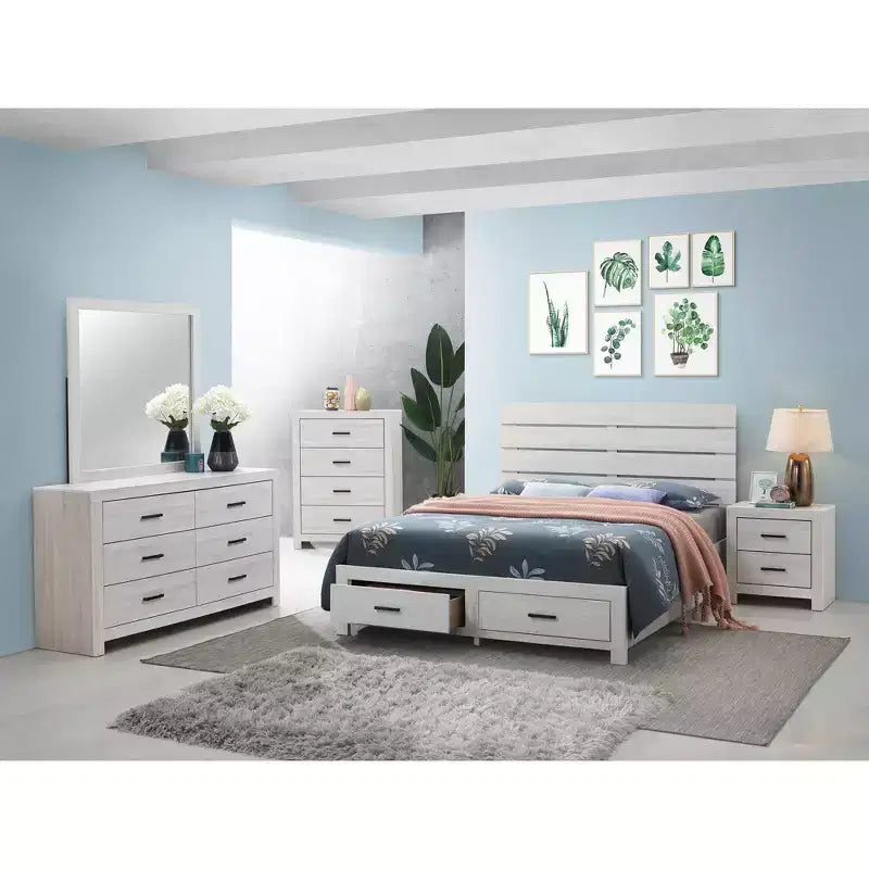 Commode Okak rectangulaire 4 tiroirs, commode classique avec tiroirs spacieux, poignées et surface supérieure large, armoire de rangement de chambre à coucher