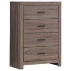 Commode Okak rectangulaire 4 tiroirs, commode classique avec tiroirs spacieux, poignées et surface supérieure large, armoire de rangement de chambre à coucher