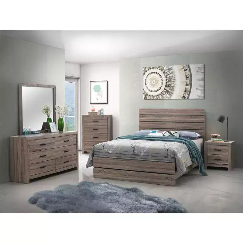 Commode Okak rectangulaire 4 tiroirs, commode classique avec tiroirs spacieux, poignées et surface supérieure large, armoire de rangement de chambre à coucher