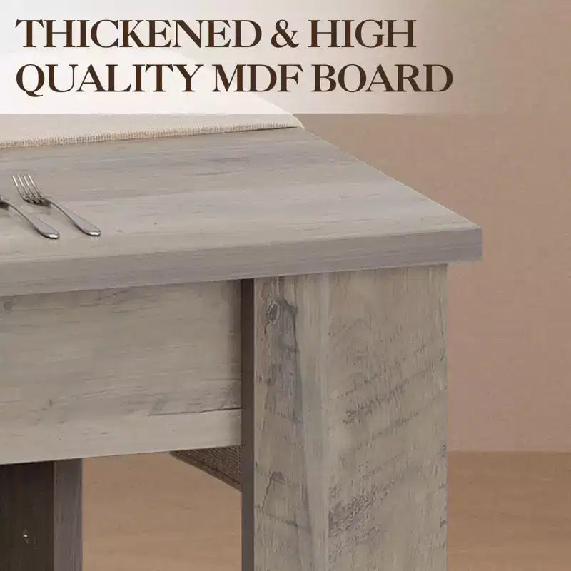 Table de salle à manger Table de cuisine rectangulaire de 160 cm pour 4 à 6 personnes, Bureau de conférence en bois style ferme avec assemblage facile, Gris