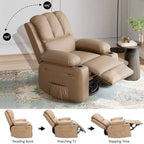 Fauteuil inclinable à bascule TROPOW 22" pour adultes, inclinable manuel en cuir PU, avec porte-gobelets et poches latérales, pour salon, chambre à coucher et chambre de bébé