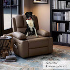 Fauteuil inclinable à bascule TROPOW 22" pour adultes, inclinable manuel en cuir PU, avec porte-gobelets et poches latérales, pour salon, chambre à coucher et chambre de bébé