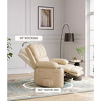Fauteuil inclinable à bascule TROPOW 22" pour adultes, inclinable manuel en cuir PU, avec porte-gobelets et poches latérales, pour salon, chambre à coucher et chambre de bébé