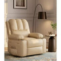 TROPOW 22''Rocker Recliner Chair for Adults, Manual PU Leather Recliner, with Cup Holders and Side Pockets, for Living Room, Bedroom, and Nursery