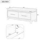 Banc à chaussures TUYOHW avec coussin amovible, banc d'entrée avec rangement dissimulé pour salon, entrée et couloirs, naturel