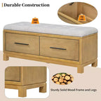 Banc à chaussures TUYOHW avec coussin amovible, banc d'entrée avec rangement dissimulé pour salon, entrée et couloirs, naturel