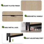 Meuble à chaussures cannelé GustoWave avec 4 tiroirs basculants, organisateur de chaussures étroit en bois avec pieds en métal, porte-chaussures moderne de style ferme avec rangement caché
