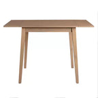 Table à manger extensible rectangulaire Okak avec pieds en bois d'hévéa, table de cuisine pour 4, table pliante pour cuisine, salle à manger