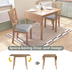 Table à manger extensible rectangulaire Okak avec pieds en bois d'hévéa, table de cuisine pour 4, table pliante pour cuisine, salle à manger