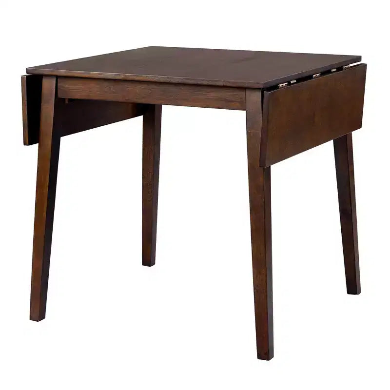 Table à manger extensible rectangulaire Okak avec pieds en bois d'hévéa, table de cuisine pour 4, table pliante pour cuisine, salle à manger