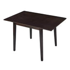 Table à manger extensible rectangulaire Okak avec pieds en bois d'hévéa, table de cuisine pour 4, table pliante pour cuisine, salle à manger