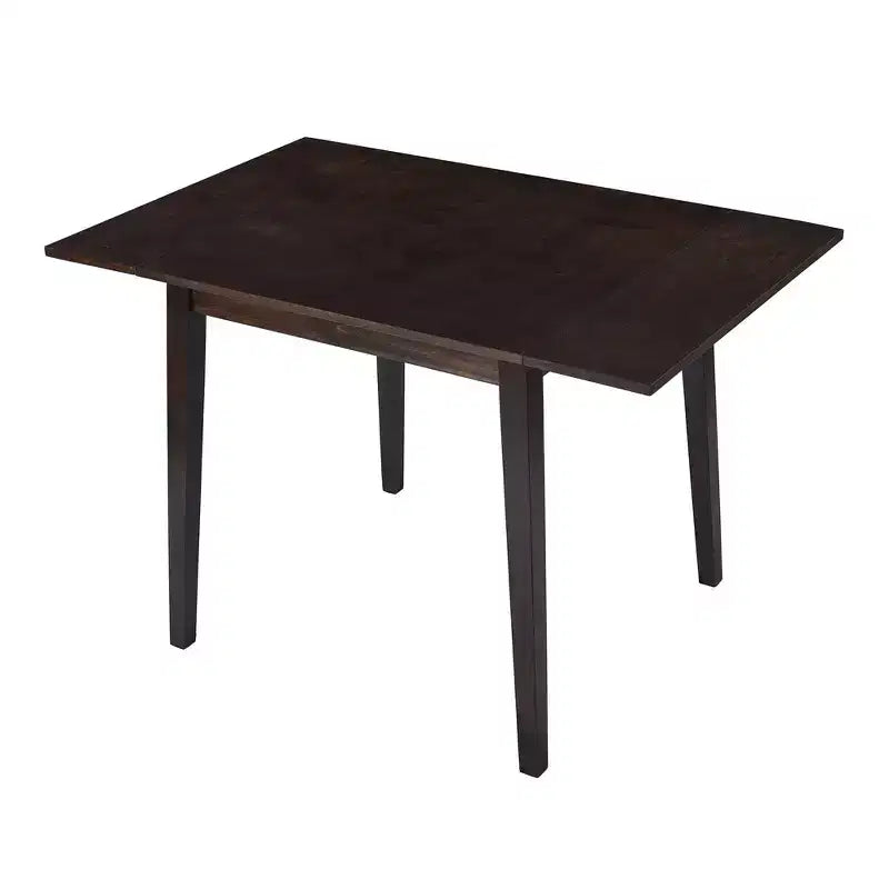 Table à manger extensible rectangulaire Okak avec pieds en bois d'hévéa, table de cuisine pour 4, table pliante pour cuisine, salle à manger
