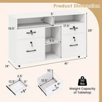 Meuble de classement Costway avec serrure 4 tiroirs pour dossiers A4/Lettre Étagère réglable Blanc/Noir