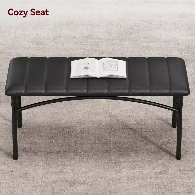 Ensemble table et 4 chaises de salle à manger, table de cuisine avec 4 chaises, ensemble table à manger rectangulaire en bois avec banc rembourré pour petit espace, appartement