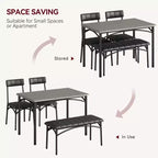 Ensemble table et 4 chaises de salle à manger, table de cuisine avec 4 chaises, ensemble table à manger rectangulaire en bois avec banc rembourré pour petit espace, appartement