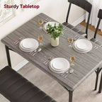 Ensemble table et 4 chaises de salle à manger, table de cuisine avec 4 chaises, ensemble table à manger rectangulaire en bois avec banc rembourré pour petit espace, appartement