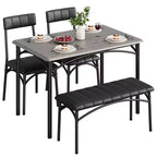 Ensemble table et 4 chaises de salle à manger, table de cuisine avec 4 chaises, ensemble table à manger rectangulaire en bois avec banc rembourré pour petit espace, appartement