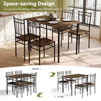Ensemble de salle à manger Dyonery 5 pièces, table et chaises de cuisine en bois pour petit espace, coin-repas