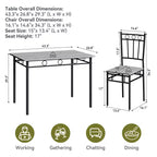 Ensemble de salle à manger Dyonery 5 pièces, table et chaises de cuisine en bois pour petit espace, coin-repas