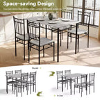 Ensemble de salle à manger Dyonery 5 pièces, table et chaises de cuisine en bois pour petit espace, coin-repas