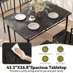 Ensemble de salle à manger Dyonery 5 pièces, table et chaises de cuisine en bois pour petit espace, coin-repas