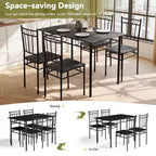 Ensemble de salle à manger Dyonery 5 pièces, table et chaises de cuisine en bois pour petit espace, coin-repas